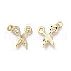 Brass Micro Pave Clear Cubic Zirconia Pendants ZIRC-Q024-08G-1