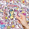 50Pcs Cartoon Unicorn Paper Sticker STIC-C012-03-3