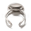 Non-Tarnish 304 Stainless Steel Open Cuff Findings STAS-R123-02B-P-3