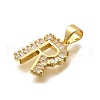 Rack Plating Brass Micro Pave Cubic Zirconia Pendants KK-L226-100G-R-2