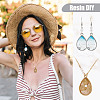 AHADERMAKER 60Pcs 3 Colors Teardrop Alloy Open Back Bezel Pendants FIND-GA0004-28-6