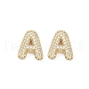 Brass Micro Pave Clear Cubic Zirconia Stud Earrings EJEW-Z091-02G-5
