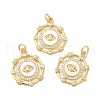 Rack Plating Brass Micro Pave  Cubic Zirconia Pendants KK-B068-40G-2