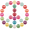 SUNNYCLUE 100Pcs Peace Sign Synthetic Turquoise Beads DIY-SC0015-52-1