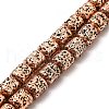Electroplated Natural Lava Rock Beads Strands G-G984-15R-1