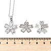 Flower Brass Micro Pave Cubic Zirconia Stud Earrings & Pendant Necklaces Sets SJEW-Z002-02P-5