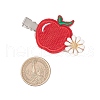 Embroidery Cloth Alloy and Plastic Apple Alligator Hair Clips PHAR-JH00128-3