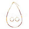 Bohemian Style Glass Beaded Hoop Earrings & Necklaces Sets for Women ET6451-1-1