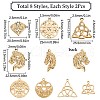 SUNNYCLUE 16Pcs 8 Style 304 Stainless Steel Pendants STAS-SC0004-82-2