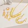 Vintage Arabian Style Brass Tassel Coins Bracelets & Earrings & Necklaces & Rings Sets for Weddings and Celebrations TB1874-1