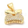 Rack Plating Brass Micro Pave Cubic Zirconia Pendants KK-A185-21G-1