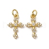 Brass Micro Pave Cubic Zirconia Pendants KK-P308-25G-1