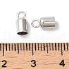 Anti-Tarnish Rhodium Plated 925 Sterling Silver Cord Ends STER-P055-02C-P-3