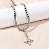 Alloy Full Crystal Rhinestone Inverted Cross Pendant Necklaces NJEW-P333-01P-2