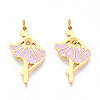 304 Stainless Steel Enamel Pendants STAS-N115-01D-G-1
