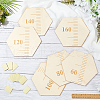 Hexagon Wood Measuring Growth Chart Rulers TOOL-WH0136-124A-4