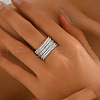 Brass Micro Pave Cubic Zirconia Finger Rings for Women YO5989-8-1