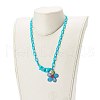 Transparent Acrylic Flower Pendants Necklaces NJEW-JN03521-04-2