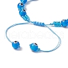 Lampwork Evil Eye Beads Braided Bead Bracelets for Men Women BJEW-MZ00160-04-4
