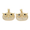 Brass Micro Pave Cubic Zirconia Pendants ZIRC-I063-21G-2