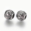 316 Surgical Stainless Steel European Beads STAS-F195-128P-11-1