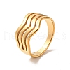 Ion Plating(IP) 201 Stainless Steel Wave Thick Finger Ring for Women RJEW-G266-08G-3