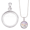 BENECREAT 1Pc 925 Sterling Silver Pendant Cabochon Settings STER-BC0002-78A-1