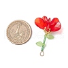 Handmade Glass Beaded Flower Pendants PALLOY-MZ00742-05-2