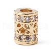 Eco-Friendly Rack Plating Brass Micro Pave Cubic Zirconia Beads KK-F835-30G-1