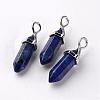 Bullet Natural Lapis Lazuli Pointed Pendants G-E332-A02-1