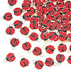 HOBBIESAY 60Pcs 2 Colors Alloy Enamel Pendants ENAM-HY0001-27-1