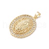 Brass Cubic Zirconia Pendants KK-Z050-22G-2