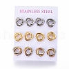 304 Stainless Steel Stud Earrings EJEW-L241-02B-4