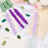 4Pcs 2 Colors Crochet Polyester Lavender Flower Ornaments AJEW-FG0002-67-5