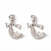 Brass Micro Pave Cubic Zirconia Pendants KK-E068-VB299-2