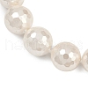 Faceted Round Shell Pearl Beads Strands BSHE-XCP0001-48B-4