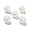 UV Plating Opaque Rainbow Iridescent Acrylic Beads SACR-A001-03C-1