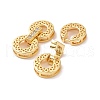 Brass Micro Pave Clear Cubic Zirconia Fold Over Clasps KK-G420-09G-3