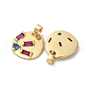Brass Micro Pave Cubic Zirconia Pendants KK-P308-30G-2