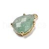Natural Dyed Strawberry Quartz Faceted Pendants G-M431-16G-07-2