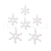 6Pcs 3 Styles Glass Snowflake Pendants PALLOY-JF03950-03-1