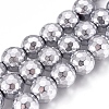 PVD Vacuum Plating Magnetic Synthetic Hematite Beads Strands G-I276-03A-10mm-3