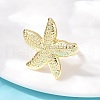 Ocean Theme Brass Cuff Rings RJEW-C135-01G-14-2
