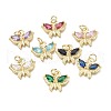 Brass Micro Pave Cubic Zirconia Pendants KK-P188-J-1