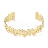 304 Stainless Steel Flower Open Cuff Bangles for Women BJEW-C071-14G-2