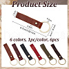 Olycraft 6Pcs 6 Colors Leather Keychain KEYC-OC0001-46-2