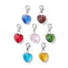 7Pcs 7 Colors Faceted Heart Glass Pendants Decoration HJEW-JM02993-02-2