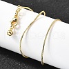 1MM Brass Round Snake Chain Adjustable Slider Necklaces NJEW-M108-29G-5