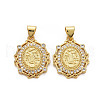 Brass Micro Pave Cubic Zirconia Pendants KK-Q252-059-NF-1