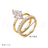 2Pcs 925 Sterling Silver Pave Cubic Zirconia Finger Rings for Couple WQ0643-1-3